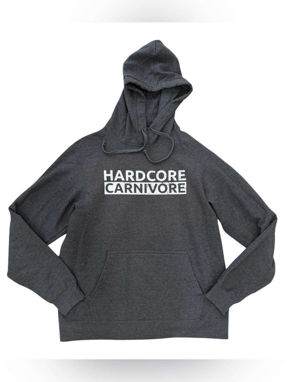 Adult unisex Hardcore Carnivore Hoodie Sweatshirt Gray